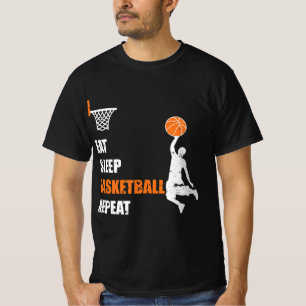 Eat Sleep Basketball Herhaal Basketball Boys en G T-shirt
