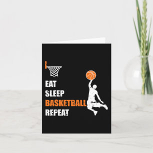Eat Sleep Basketball Herhaal Basketball Boys en Gi Kaart
