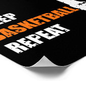 Eat Sleep Basketball Herhaal Basketball Boys en Gi Poster (Hoek)