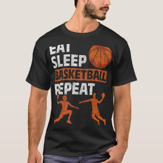Eat Sleep Basketball Herhaal Basketball Player Bas T-shirt