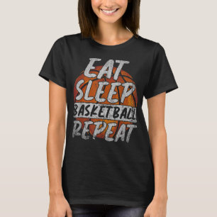 Eat Sleep Basketball Herhaal Basketball Player Bas T-shirt