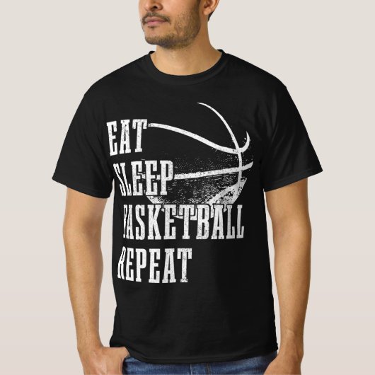 Eat Sleep Basketball Herhaal Basketball Player Coa T-shirt (Voorkant)