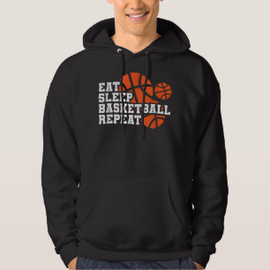 Eat Sleep Basketball Herhaal Basketball Player T-S Hoodie
