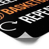 Eat Sleep Basketball Herhaal Basketball Poster (Hoek)