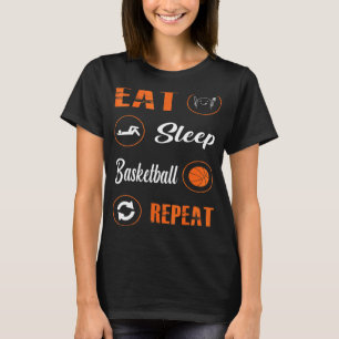 Eat Sleep Basketball Herhaal Basketbalspelers Rou T-shirt