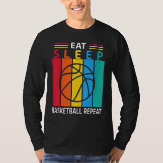Eat Sleep Basketball Herhaal Basketbalspelers Rou T-shirt