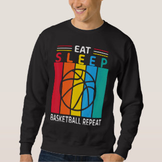 Eat Sleep Basketball Herhaal Basketbalspelers Rou Trui