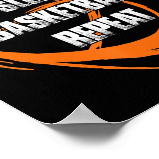 Eat Sleep Basketball Herhaal de coach van de teams Poster (Hoek)