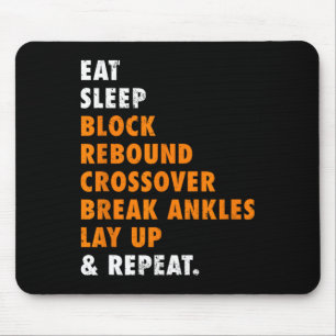 Eat Sleep Basketball Herhaal Fun Gift voor Basketb Muismat
