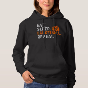 Eat Sleep Basketball Herhaal Funny Basketball Play Hoodie