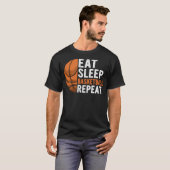 Eat Sleep Basketball Herhaal Funny Basketball Play T-shirt (Voorkant volledig)