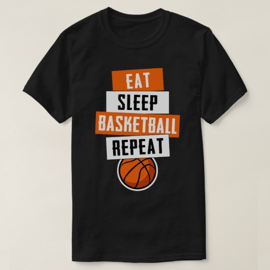 Eat Sleep Basketball Herhaal Funny Basketball T-shirt (Design voorkant)