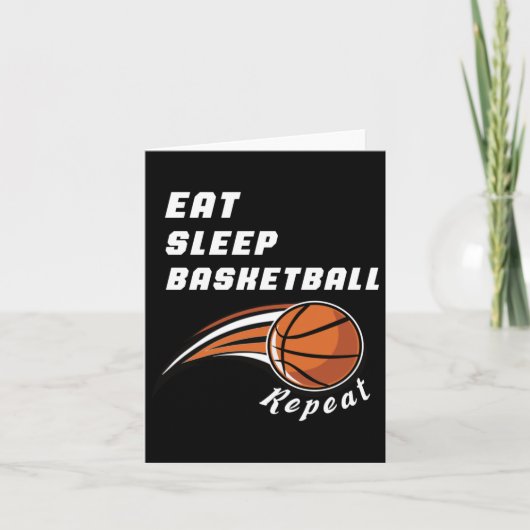 Eat Sleep Basketball Herhaal Funny Kaart (Voorkant)