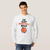 Eat Sleep Basketball Herhaal Gift Idee Funny T-shirt (Voorkant volledig)