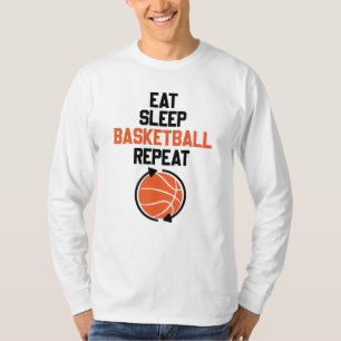 Eat Sleep Basketball Herhaal Gift Idee Funny T-shirt