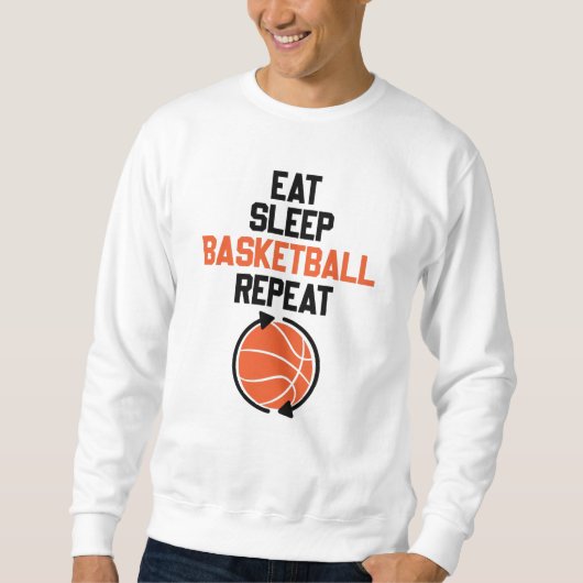 Eat Sleep Basketball Herhaal Gift Idee Funny Trui (Voorkant)