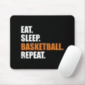 Eat Sleep Basketball Herhaal Hoodie Muismat (Met muis)
