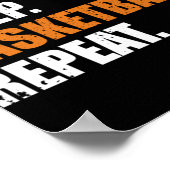 Eat Sleep Basketball Herhaal Hoodie Poster (Hoek)