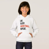 Eat Sleep Basketball Herhaal Kinder Hoodies (Voorkant volledig)