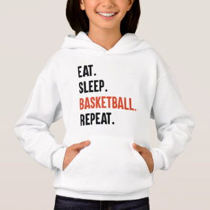 Eat Sleep Basketball Herhaal Kinder Hoodies