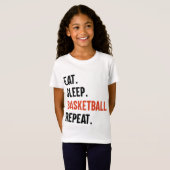 Eat Sleep Basketball Herhaal Kinder T-shirts (Voorkant volledig)