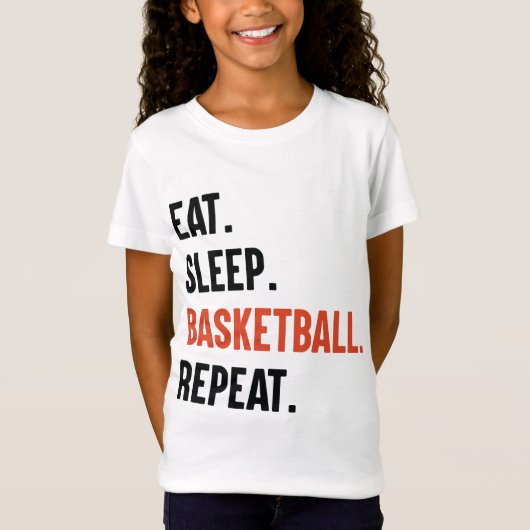 Eat Sleep Basketball Herhaal Kinder T-shirts (Voorkant)