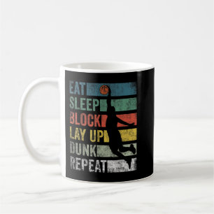 Eat Sleep Basketball Herhaal T-Shirt Koffiemok
