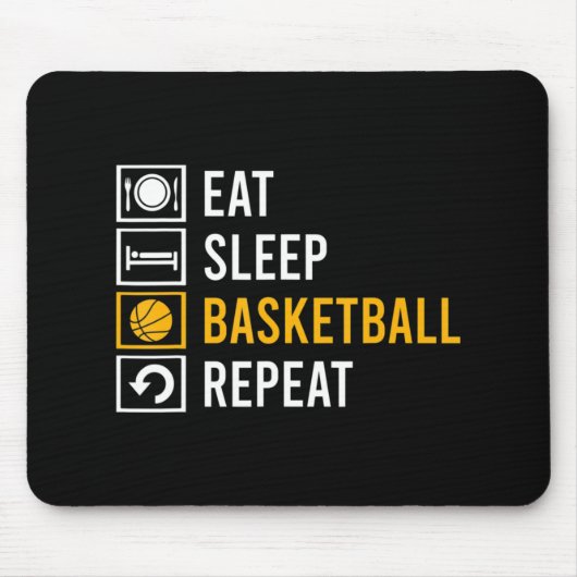 EAT SLEEP BASKETBALL HERHAAT MUISMAT (Voorkant)