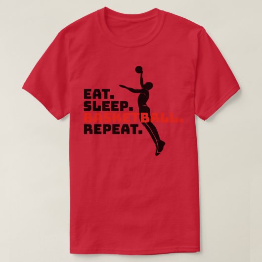 EAT SLEEP BASKETBALL HERHAAT T-SHIRT (Design voorkant)