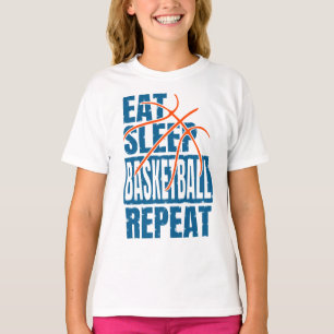 EAT SLEEP BASKETBALL HERHAAT T-SHIRT