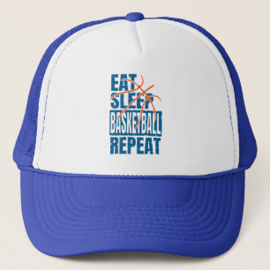EAT SLEEP BASKETBALL HERHAAT TRUCKER PET