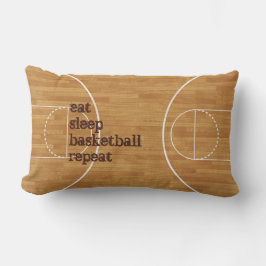 Eat Sleep Basketball Herhalen Court Pillow Kussen