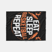 Eat Sleep Basketball Herhalen Fleece Deken (Voorkant (Horizontaal))