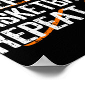 Eat Sleep Basketball Herhalen - Gift for Basketbal Poster (Hoek)