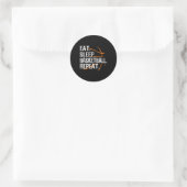 Eat Sleep Basketball Herhalen - Gift for Basketbal Ronde Sticker (Tas)