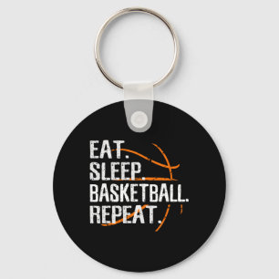 Eat Sleep Basketball Herhalen - Gift for Basketbal Sleutelhanger