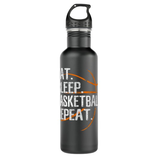 Eat Sleep Basketball Herhalen - Gift for Basketbal Waterfles (Voorkant)