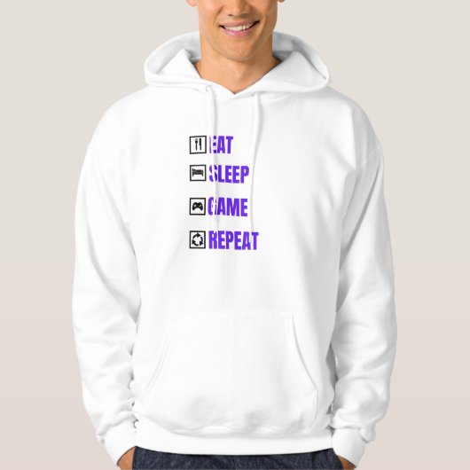 Eat Sleep Basketball Herhalen Hoodie (Voorkant)