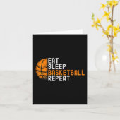 Eat Sleep Basketball Herhalen Kaart (Gele Bloem)