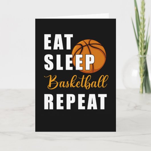Eat Sleep Basketball Herhalen Kaart (Voorkant)