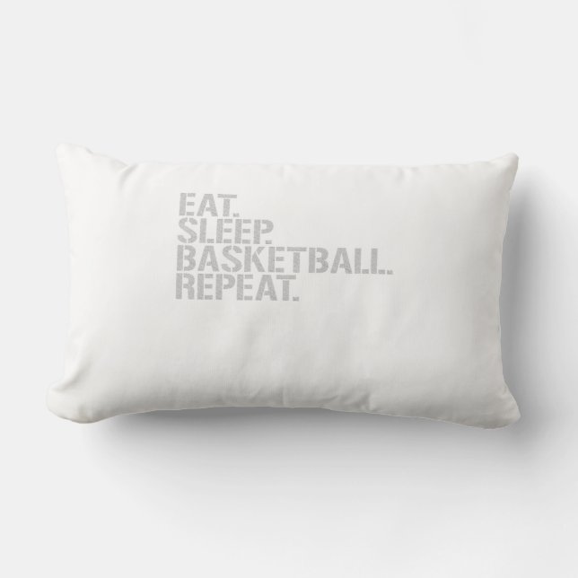 Eat Sleep Basketball Herhalen Kussen (Voorkant)