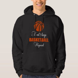 Eat Sleep Basketball Herhalen met een standaard gr Hoodie