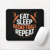 Eat Sleep Basketball Herhalen Muismat (Met muis)