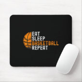 Eat Sleep Basketball Herhalen Muismat (Met muis)