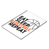 Eat Sleep Basketball Herhalen Notitieboek (Linkerzijde)