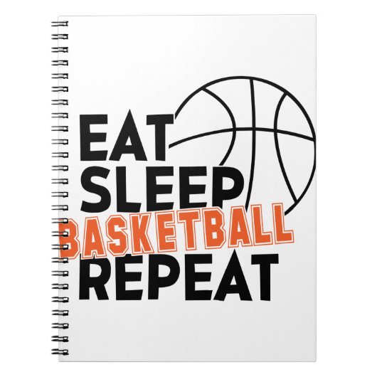 Eat Sleep Basketball Herhalen Notitieboek (Voorkant)