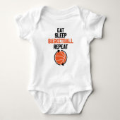 Eat Sleep Basketball Herhalen Romper (Voorkant)