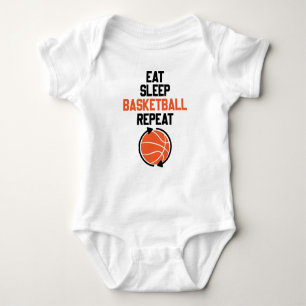 Eat Sleep Basketball Herhalen Romper