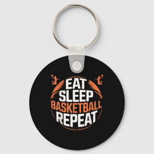 Eat Sleep Basketball Herhalen Sleutelhanger