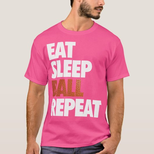 Eat Sleep Basketball Herhalen T-shirt (Voorkant)